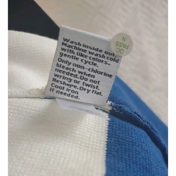 New Nine West Size XL Pullover Sleeveless Blue White Mock Turtle Neck Top - Picture 12 of 12